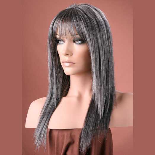Pruik halflang steil haar in laagjes model Jewel kleur 44
