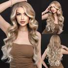 Swiss lace front pruik roomblond lang krullend haar Yente