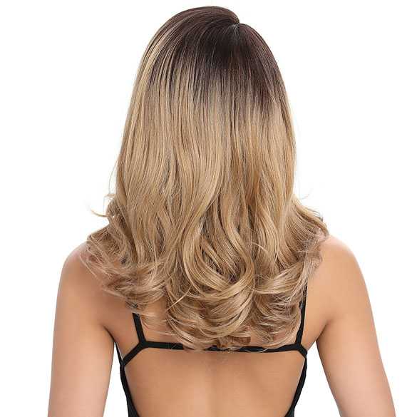 Ombre lace pruik met lang zandblond haar zonder pony model Leva