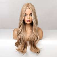 Pruik met lang haar in blondmix met grove slagen model 326