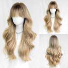 Pruik lang goudblond haar met slagen model 467 Pruik lang goudblond haar met slagen model 467