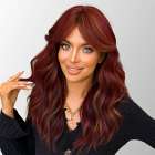 Pruik lang hennarood mix haar met natuurlijke slag model Senna Pruik lang hennarood mix haar met natuurlijke slag model Senna