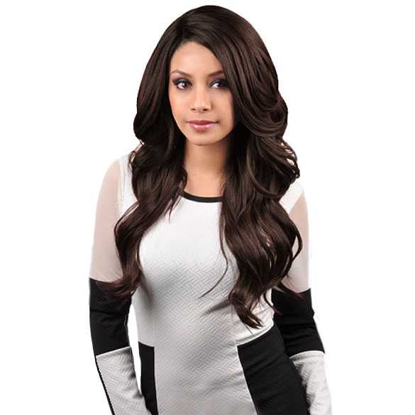 Lace front pruik lang krullend haar Alpine Meadow