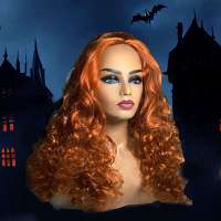 Halloween prinses Merida pruik rood krullend haar