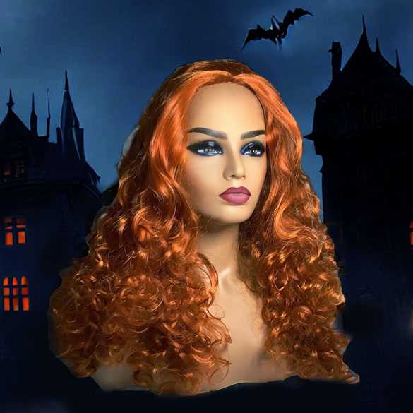 Halloween prinses Merida pruik rood krullend haar