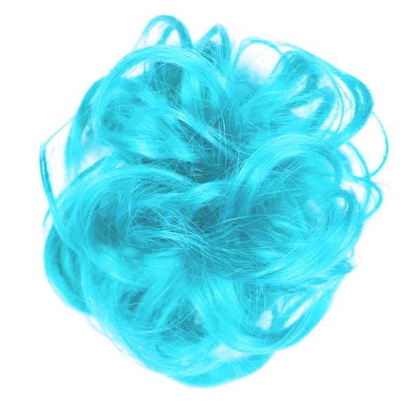 SALE : Color haar scrunchie met elastiek lichtblauw