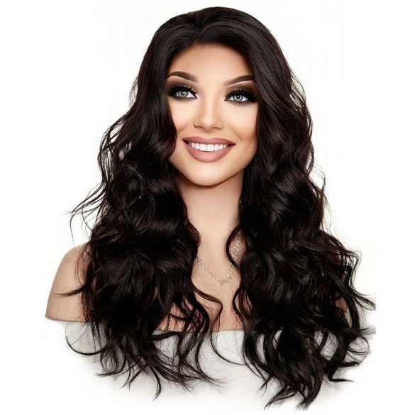 Lace front pruik lang haar met krullen model Vogue kleur 4