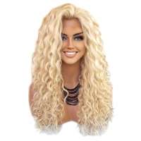 Lace pruik lang lichtblond haar met krullen Delaney kleur 613