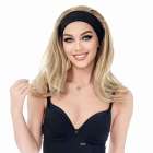 Pruik lang haar in laagjes in blondmix met haarband