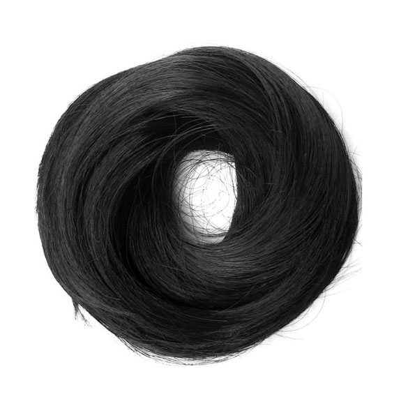 Haar scrunchie steil met elastiek zwart kleur 1