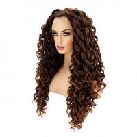 Lace front pruik lang krullend haar model Calluna