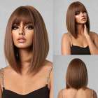 Pruik kort bob model met steil haar lichtbruin model Maddy