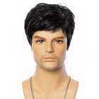 Mannenpruik zwart kort haar in laagjes model 189