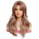Pruik lang roodblond haar in grove lagen model Iza