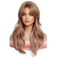 Pruik lang roodblond haar in grove lagen model Iza