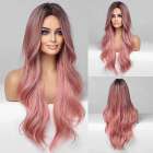 Pruik lang roze haar in lagen met grove slagen 313
