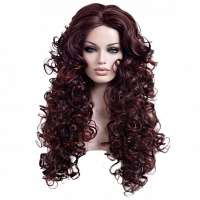Luxe Diva pruik lang haar veel volume en prachtige krullen