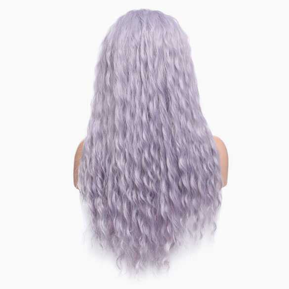 UITVERKOOP : Pruik lang haar met golfjes in lavendel kleur model zonder pony
