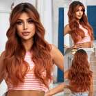 Pruik lang haar grove slag koper rood met pony Pruik lang haar grove slag koper rood met pony