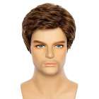 Mannenpruik bruin kort haar in laagjes model 176