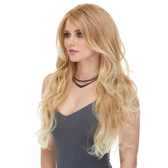 Luxe pruik lang haar blondmix model Cala kleur T27/613