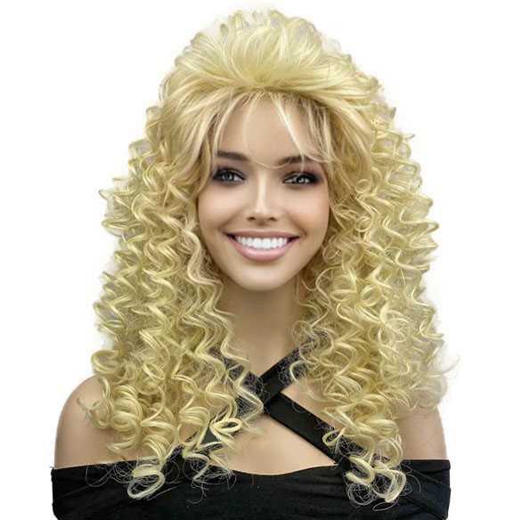 Jaren 80 Country Western Kapsel Pruik Krullend Blond Haar Dolly Parton Mooie Pruiken Bij