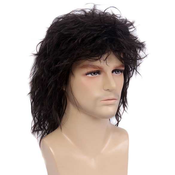 Herenpruik met nonchalante look met donkerbruin haar
