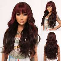 SALE Carnaval duo-color pruik lang haar met losse krullen