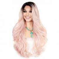 Luxe lace pruik lang haar zonder pony Kim ROSEGOLD