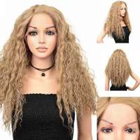 Sexy swiss lace front pruik roomblond lang golvend haar DOMINIQUE