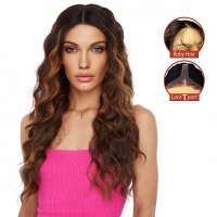 Swiss lace front pruik lang haar met slagen Emani