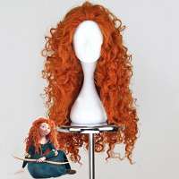 Disney prinses Merida pruik rood lang haar met volle krullen