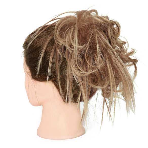 Warrige haar scrunchie met elastiek zandblond mix 30T4
