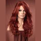 Pruik lang rood haar met krullen model Gabby kleur 350