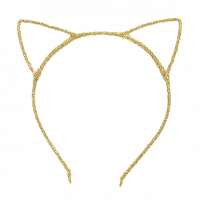 2 x Glinster haarband model katten oortjes goud