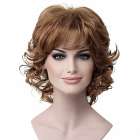 Moderne pruik kort roodblond krullend haar kleur 19