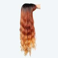 Pruik lang haar met kleurverloop koper ginger mix