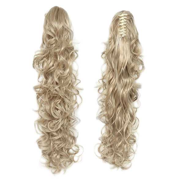 Lange paardenstaart op klem as-blond kleur 16