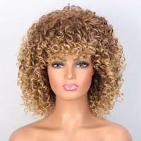 Pruik afro kroes met schouderlang haar spiraalkrullen