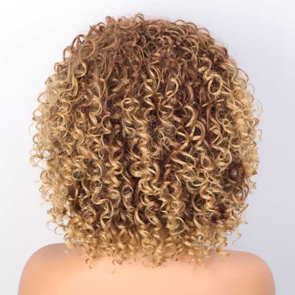 Pruik afro kroes met schouderlang haar spiraalkrullen
