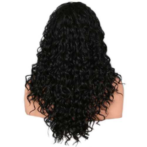 Lace front pruik zwart met krullen model Shania