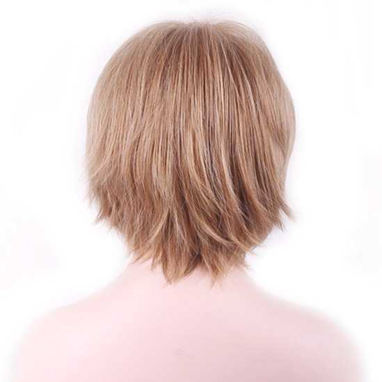 Pruik honingblond kort haar in speelse laagjes