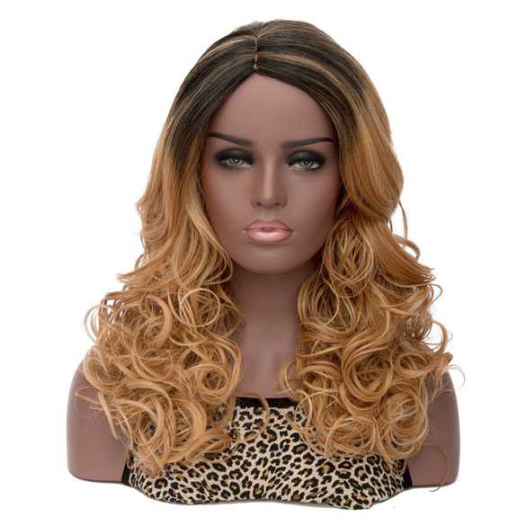 SALE : Ombre pruik lang krullend haar ginger blond mix