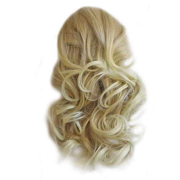 Korte paardenstaart op klem goudblond mix kleur 27T613