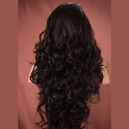 Lace pruik lang haar met krullen model Holiday kleur 4