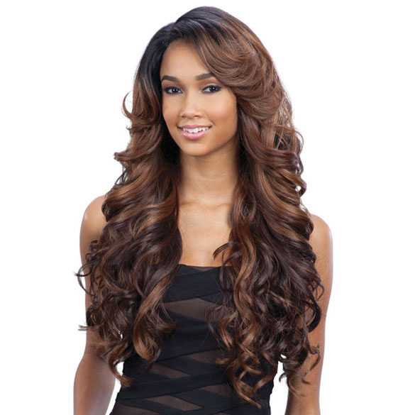 FreeTress lace front pruik lang golvend haar model Karissa