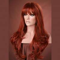 Pruik lang rood haar model Kristen kleur 350