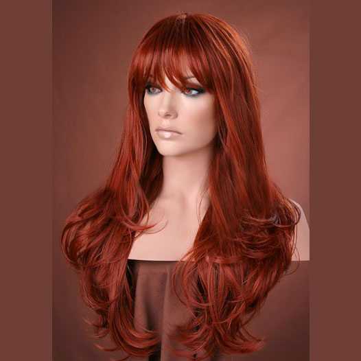 Pruik lang rood haar model Kristen kleur 350