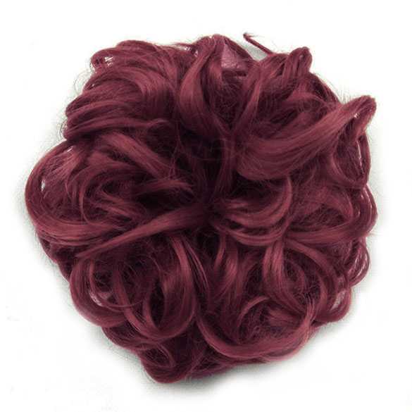 Haar scrunchie met elastiek wijnrood kleur 99J
