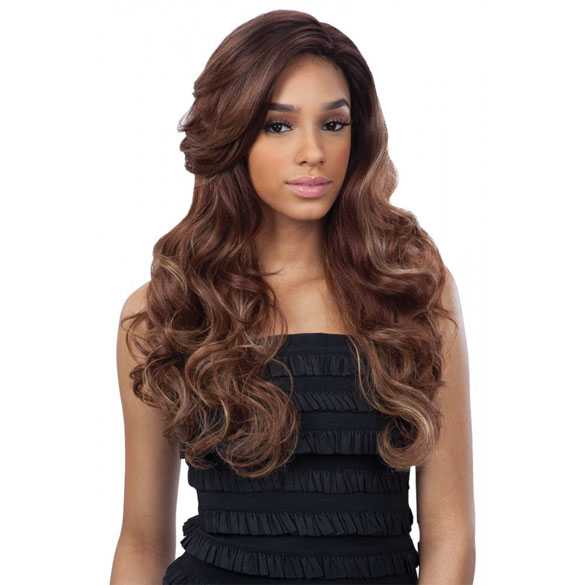 FreeTress lace front pruik lang golvend haar model Corin